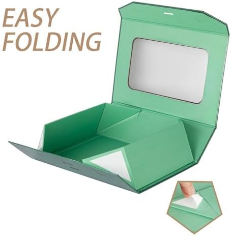 Extra Large Green Gift Box for Presents with Ribbon 19x16x6 Inches Clear Gift Box with Window Magnetic Closure Gift Boxes with Lids
