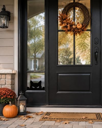 Home Decor Peeking Black Cat Signs Window Decorations