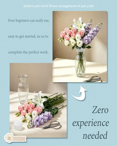 Bulgeiy Silicone Flower Arranging Grid, Flexible Reusable Blossom Stem Holder for Vases, Easy DIY Floral Arrangement Tool for Ikebana, Weddings & Home Decor(2 Pcs)