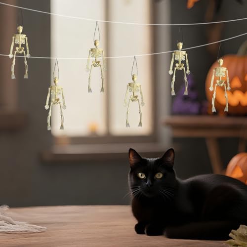 Mini Skeletons 20 Pcs Figurines Halloween Plastic Toy Bulk