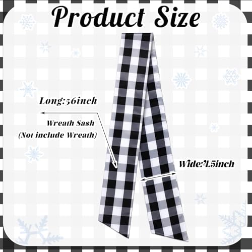 VitalCozy 2 Pcs Wreath Sash for Front Door, Plaid