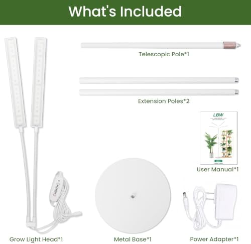 LBW Grow Lights for Indoor Plants, 75" Tall Full Spectrum Plant Grow Light