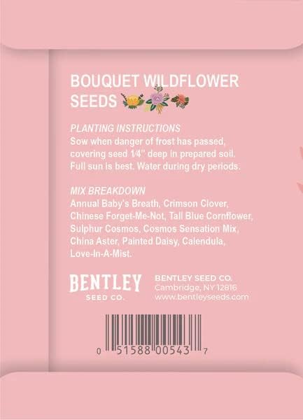 Love Bouquet Wildflower Packets, 25 Packets for Planting - Garden Seeds to Grow Live Plants - A Beautiful Valentines