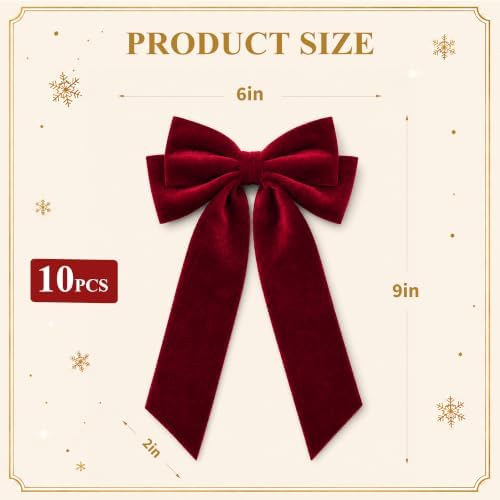 Velvet Bows for Christmas Tree, Christmas Bows for Garland Wreath Decor