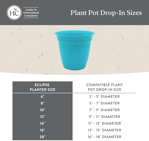 The HC Companies Eclipse Round Planter Pot, 6 Inch, Warm Gray, 4-Pack