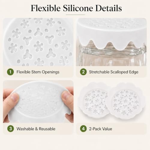 2 Pack Silicone Flower Arranging Grid for Vases, Flower Arrangement Holder