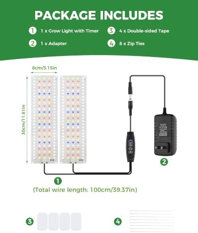 Grow Lights for Indoor Plants Full Spectrum, 2-Panel Plant Growing Light
