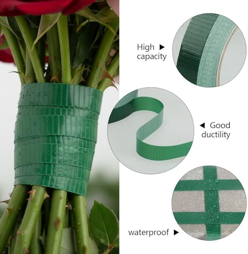 2Rolls Green Floral Tape 3/4IN×33Yd Waterproof Florist Tape for Flower