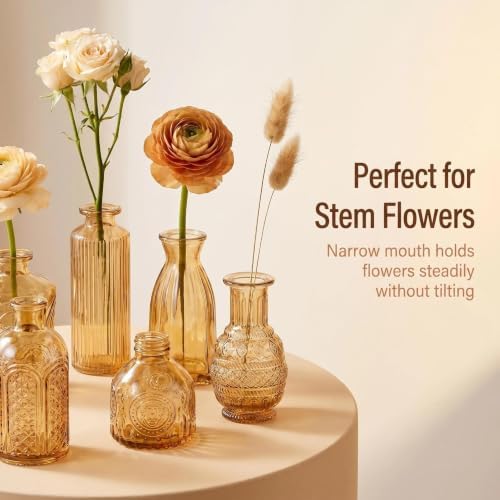 24PCS Mini Bud Vases As Wedding Centerpieces for Tables,Gold Bud Vases for Flowers,Small Flower Vases Suitable for Birthday Party,Anniversary,Wedding Reception,Baby Shower (Gold, 24PCS)