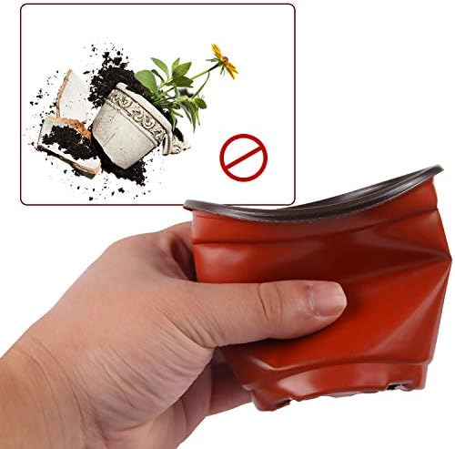 Augshy 150 Pcs 4Inches Plastic Plants Nursery Pot, Seed Starting Pots