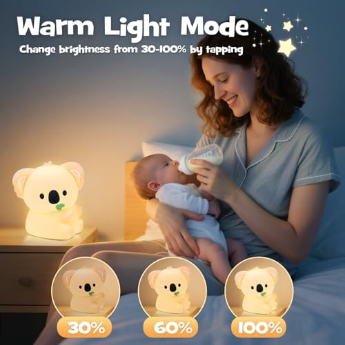 Cute Huggy Koala Night Light RGB Rechargeable for Nursery Bedroom
