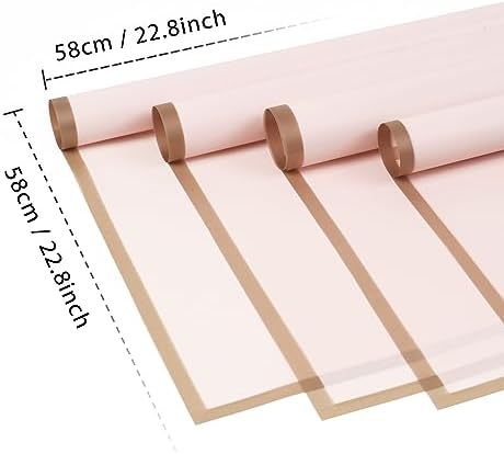 20 Sheet Flower Wrapping Paper-Waterproof Floral Bouquet Paper (Pink)