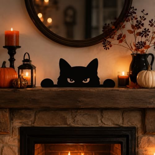 Home Decor Peeking Black Cat Signs Window Decorations