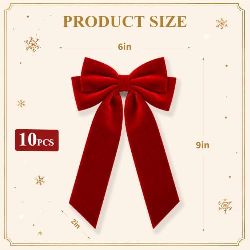 Velvet Bows for Christmas Tree, Christmas Bows for Garland Wreath Decor