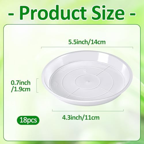 Augshy 18 Pack Plant Suacer 6 Inche Plant Drip Trays