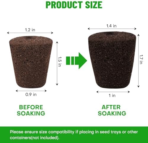 50 Pcs Seed Starter Plugs,Replacement Root Grow Sponges Plant Plugs,Great for Soil, Tray or Planting Pods, Promotes Herbs, Vegetables and Flowers Growth