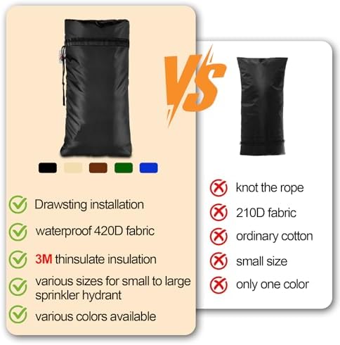 XXL Outdoor Faucet Covers for Winter, 3M Thinsulate Insulation Faucet Freeze Protector, 25”H x 13”W for Garden Lawn Faucets & Yard Hydrant, Waterproof Insulated Spigot Cover Faucet Sock – Green