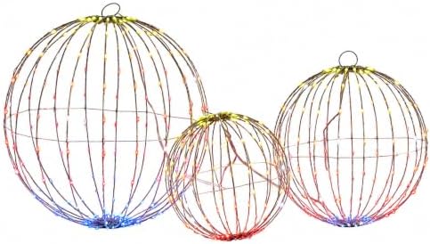 19''+16''+12'' RGB LED Large Christmas Lighted Balls Folding