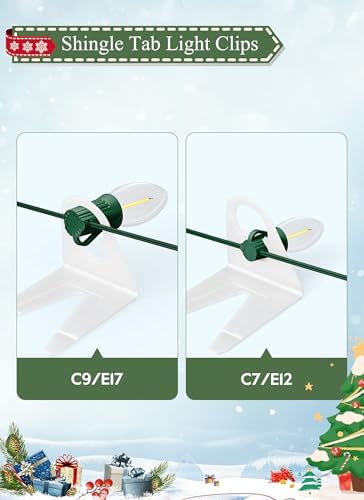 Christmas Light Clips, 400 Pack Gutter Clips for C7 C9 String Lights, White