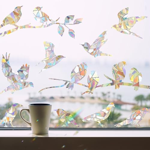 Niviy Non Adhesive Rainbow Window Clings for Glass Window Decals