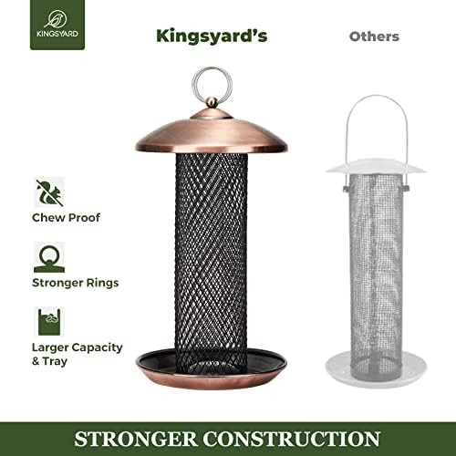 Kingsyard Wild Bird Feeders for Outdoors Hanging, All Metal