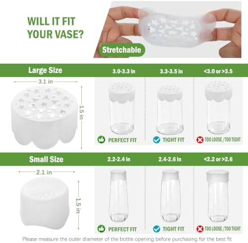 4-Pack Silicone Flower Arranging Grid, Comes with Both Sizes (2.2" & 3.2")