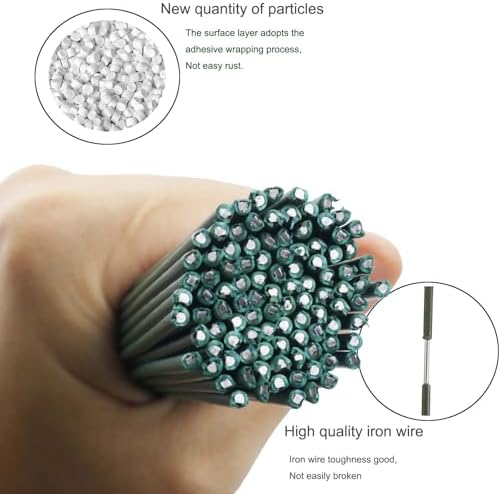 Arlai 18 Gauge DIY Craft Flower Stems, Dark Green, 16 Inch, 50PCS