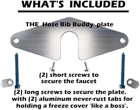 The HOSE BIB BUDDY - Finest Spigot Mounting Plate | The ONLY Slide-in. Patented | No Faucet Removal! | Outdoor Faucet Repair | Made in USA | Thick Aluminum-Magnesium Securing Plate (1 Pack)