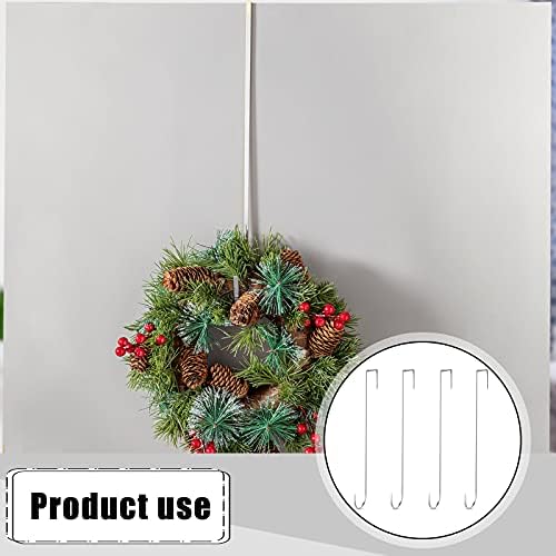 Hotop 6 Pcs 15" Over The Door Hooks Wreath Hanger for Front Door,Silver