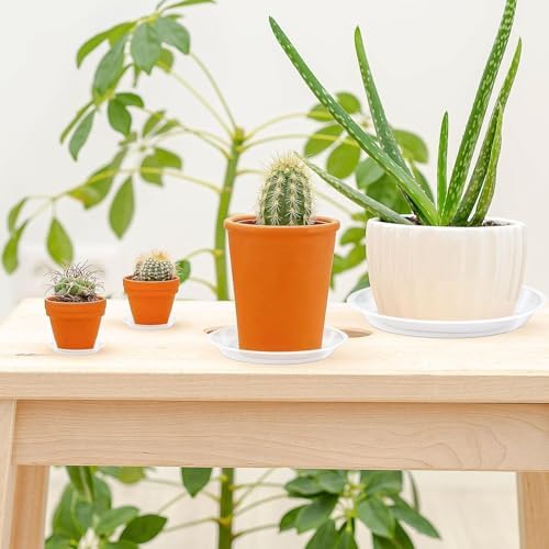 Augshy 18Pcs Plant Saucer, Transparent Drip Tray for Potted Plants, 2 Sizes