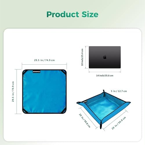 29.5"x29.5" Plant Transplanting Mat - Thickened Waterproof Potting Mat, Succulent Gardening Mat, Portable Repotting Mat for Mess Control (PVC-Blue)