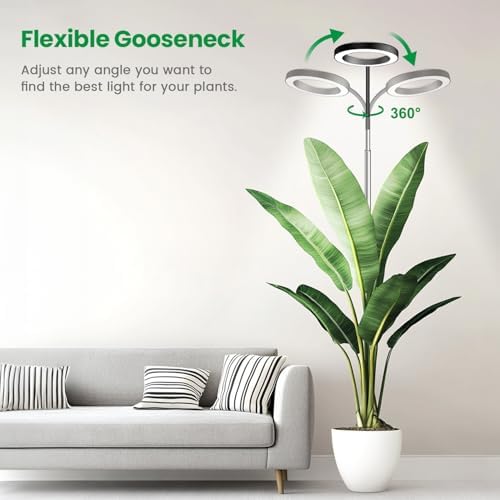 Garpsen Grow Lights for Indoor Plants, 6000K, Height Adjustable, Plug-in
