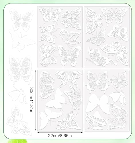 Butterfly Window Clings, 24 Pack Window Stickers for Birds to Prevent Bird Strikes (Butterfly)