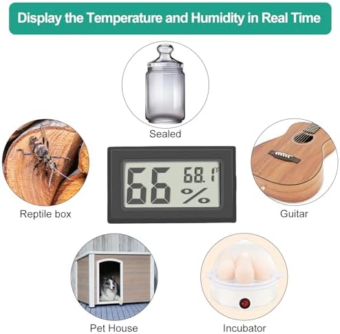 Vaikby 6-Pack Mini Digital Thermometer Hygrometer, Indoor Humidity Monitor, Temperature Humidity Gauge Meter with Fahrenheit (℉) for Greenhouse, Garden, Cellar, Closet, Fridge