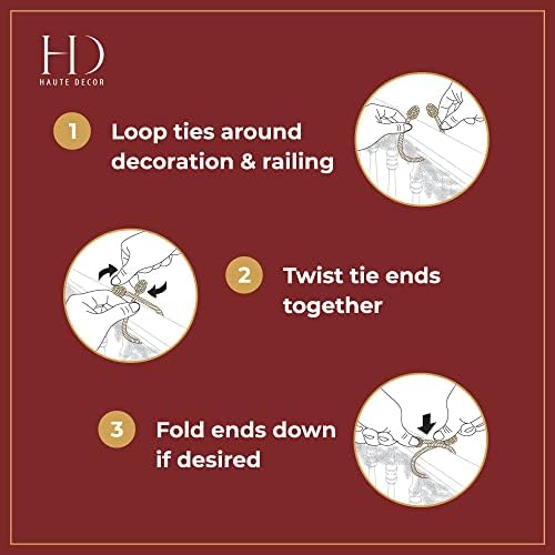 Haute Decor Decorative Twist Ties, 6 Pack, 20 inches (Brown)