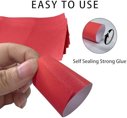 NATURALABEL Self-Adhesive Napkin Bands, Pack of 2,000, Red