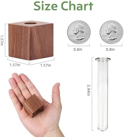 2PCS 3D Mini Vase Magnets for Fridge with Glass for Home Office