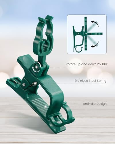 SURAIELEC 100 Pack Gutter Light Clips, C7 C9 Christmas Clips Outdoor, Green