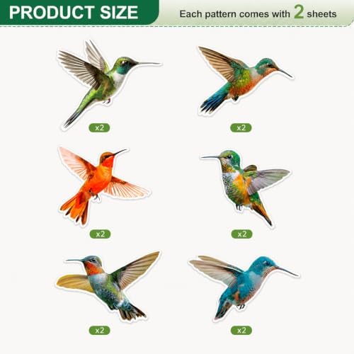 12 Pcs Anti Collision Window Bird Stickers Decals Glass Door Protect and Save Bird Strikes
