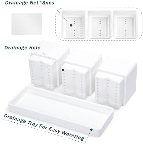 D'vine Dev 2-Pack Plastic Herb Garden Planter Set, White, 76-V-A-2