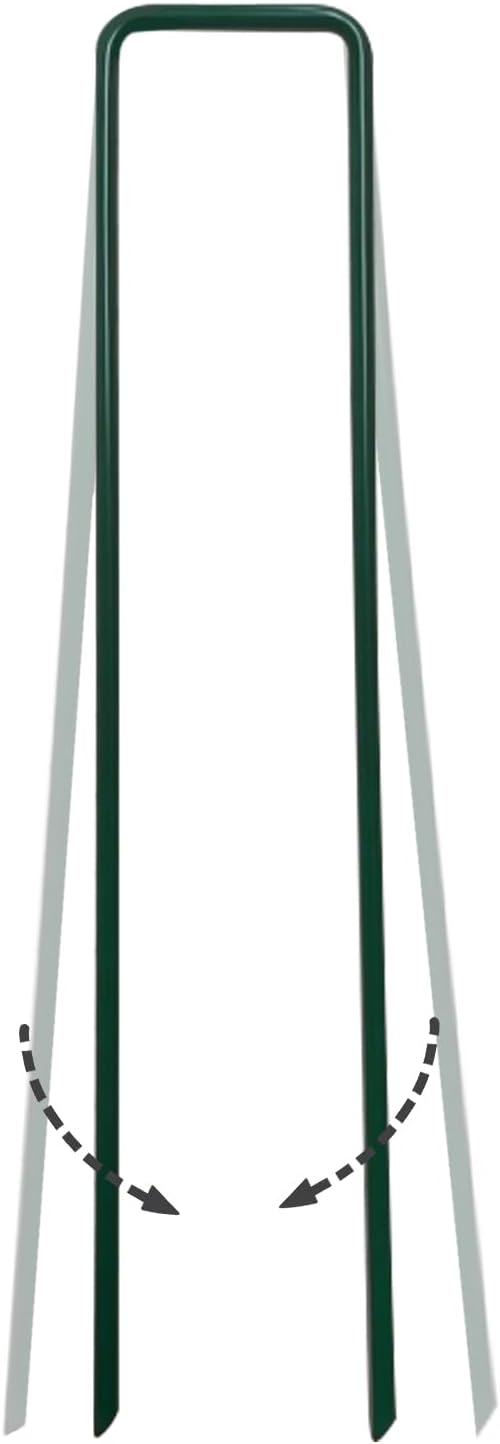 Landscape Staples 6Inch 100pcs Garden Stakes + 100pcs Gasket, Lawn Pins with Spray Coating Craft,11Gauge Anti-Rust