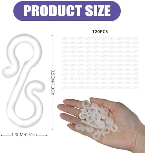 120 Pcs Gutter Hooks for Outdoor Lights, Christmas Light Clips for Gutter and Shingle Mounting, Weatherproof S-Clips for String Rope and Icicle Bulbs, Easy Installation