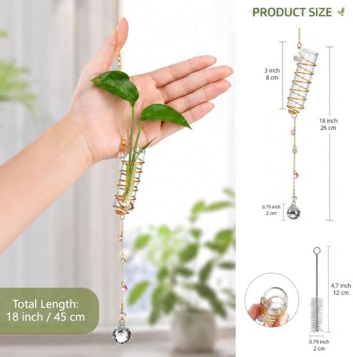 6Pcs Hanging Propagation Station with Crystal Ball Prisms Plant Suncatcher