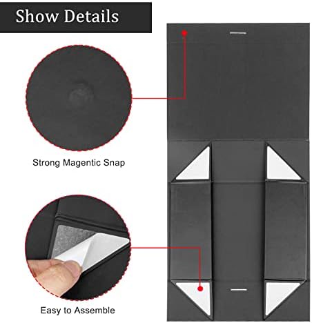 DaiJoob 5-Pack Black Gift Boxes with Lid for Presents 10.5x7.5x3.1 Inches