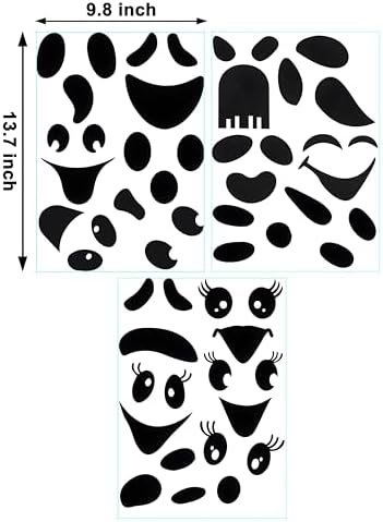 18 Pcs Cute Ghost Face Vinyl Decal Stickers for Halloween - DIY Craft Art Stickers, Wall Decals, Glass Window Sticker