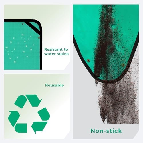 39.5"x39.5" Plant Transplanting Mat - Thickened Waterproof Potting Mat, Succulent Gardening Mat, Portable Repotting Mat for Mess Control (Pe-Green)