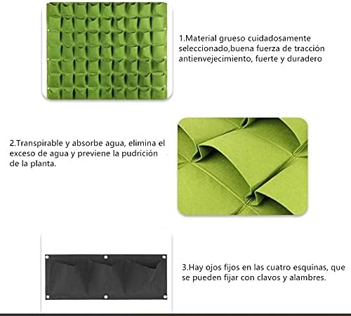 Wall Plant Bag,4Pcs Vertical Hanging Outdoor Wall Planter 4 Pocket Plant Grow Bag Wall Mounted Reusable Degradable Felt