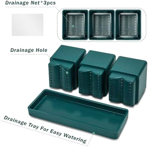 D'vine Dev 2-Pack Plastic Herb Garden Planter Set, Green, 76-V-C-2