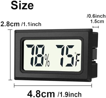 JEDEW 2 Pack Mini Digital Hygrometer Thermometer Gauge, Indoor Outdoor Temperature Humidity Meter for Humidifiers Greenhouse Reptile Plant Humidors, Large LCD Screen, Display in Fahrenheit (℉) (2)