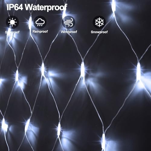 20x6.6ft 600LED Net Lights Outdoor Mesh Lights with Remote Timer 8 Modes